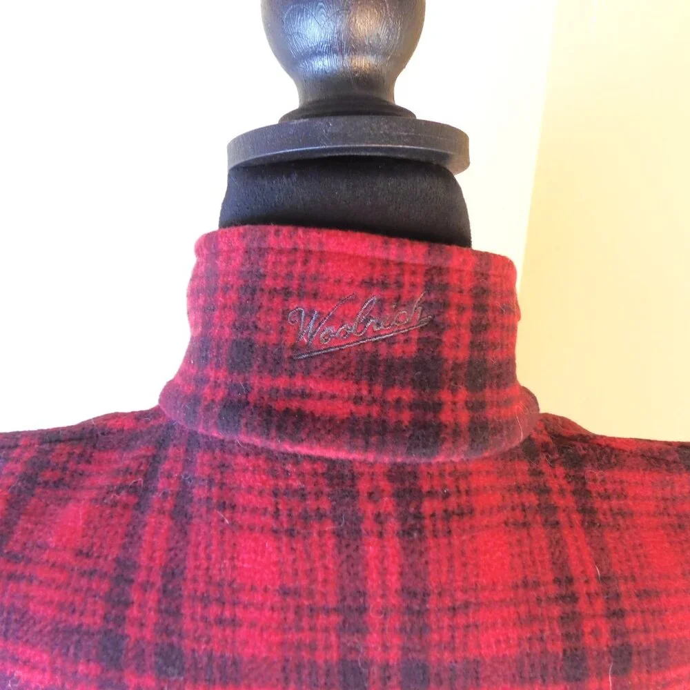 Woolrich Fleece Vest‎ Womens M Red Black Hunt Plaid Outdoor Lightweight Warm